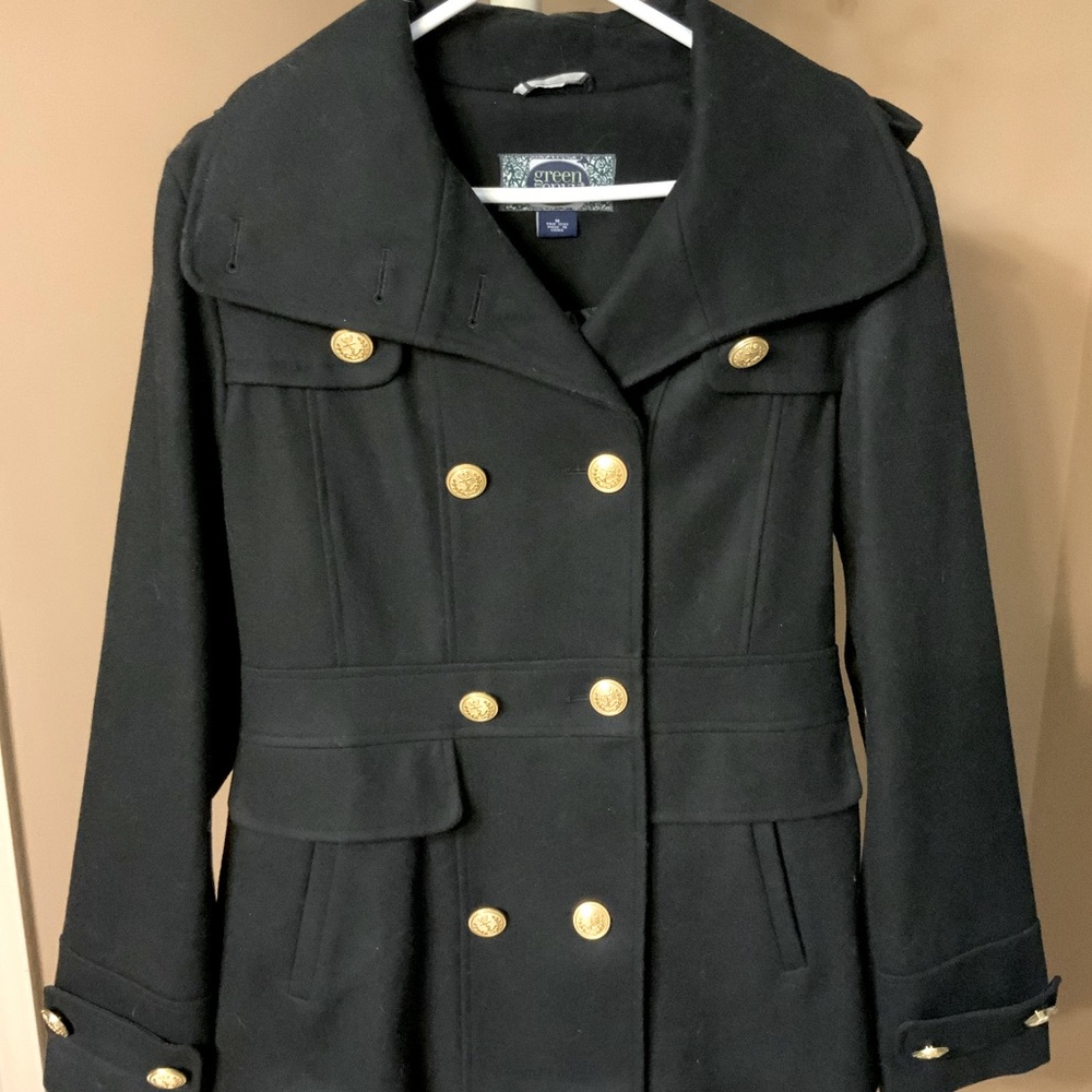Jacket Green Envy Gold Buttons Black #L1